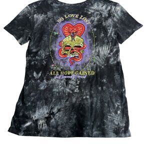 Empyre Men’s Laynie Skull Black Grey Tie Dye Crew Neck Cotton T-Shirt Size S